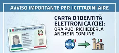 Avviso ai cittadini AIRE per il rilascio della carta di identit� elettronica