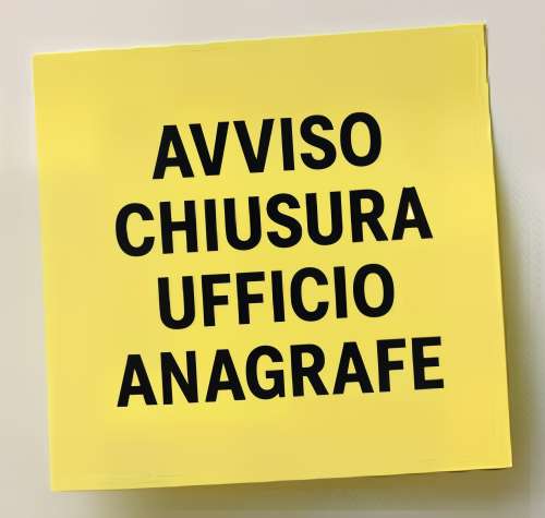 Avviso chiusura ufficio Anagrafe 